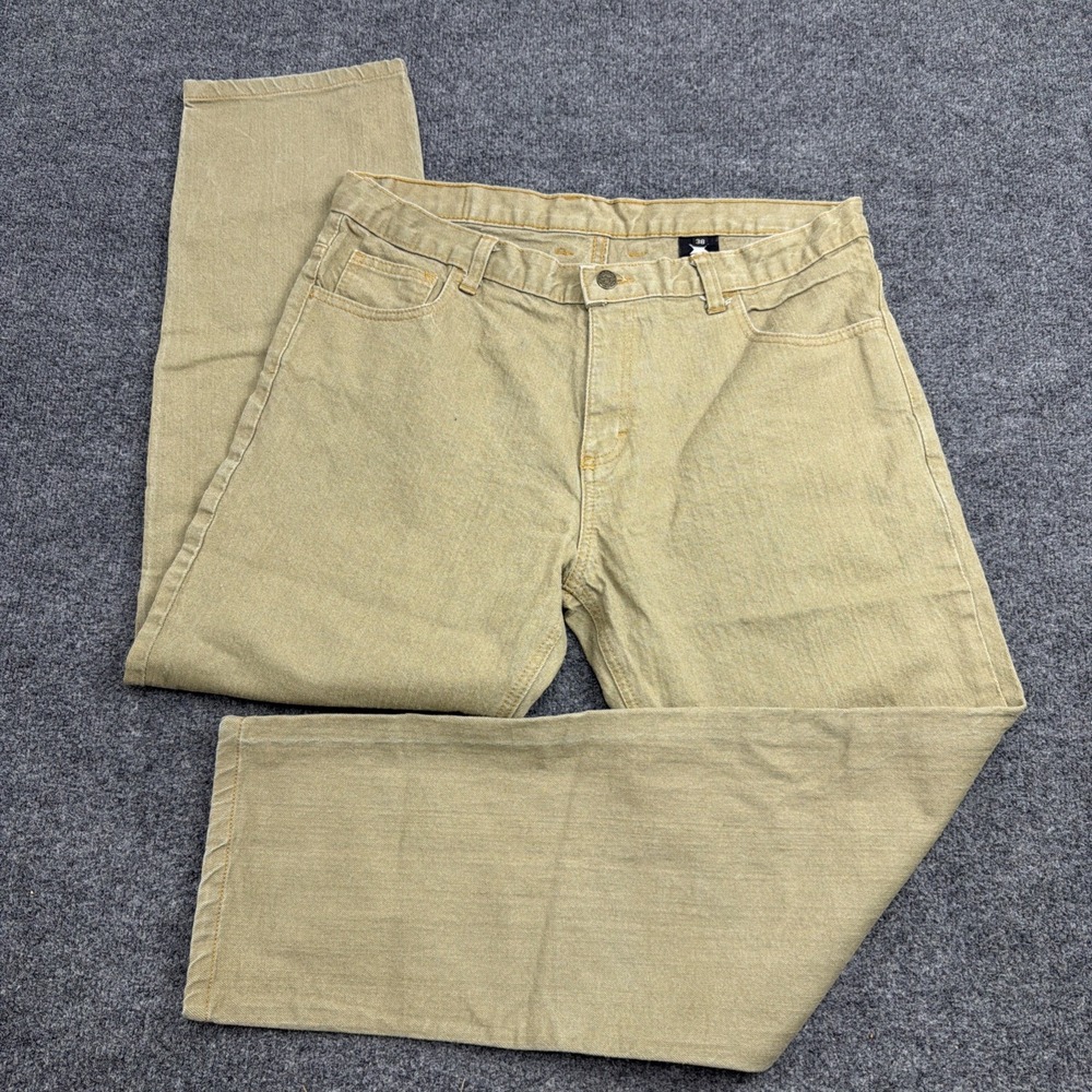Dearborn Denim Jeans Mens 38x30 Beige Straight  Light Regular Stretch‎ USA